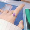 S925 Sterling Silver Natural Color Treasure Citrine Amethyst Ring Female Topaz Peridot Earrings Index Finger Ring