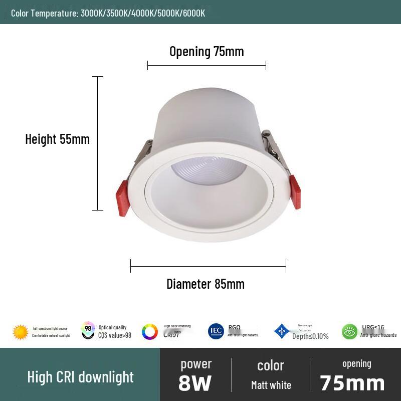 Nufeng LED Deep Cup Anti-Glare Embedded Downlight