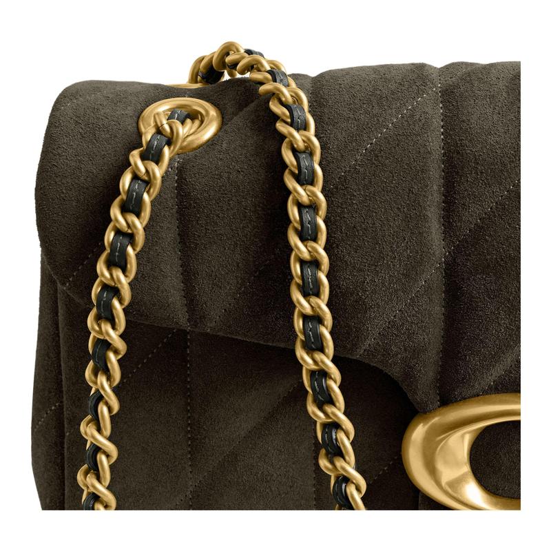Coach Tabby 26 Bronze Hardware Split Leather Crossbody Shoulder Bag Medium Women's Olive Green