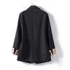 Casual Women Blazer Plus Size Double Breasted Loose Fit Spring Autumn Contrast Color Shoulder Jacket