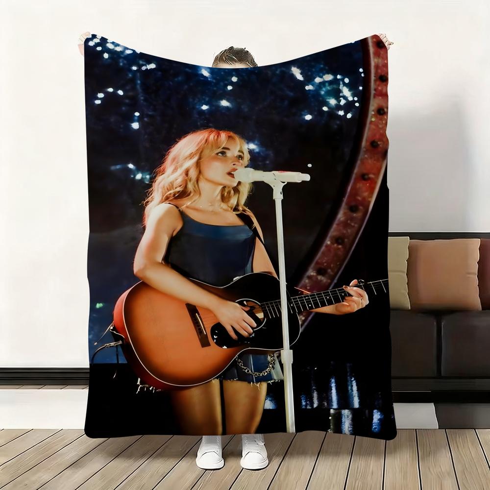 

Singer Sabrina Carpenter Sexy Throw Thick Flannel Blanket Lightweight Warm Cozy Skin-Friendly Throw for Sofa Bed Winter Use 75x90cm