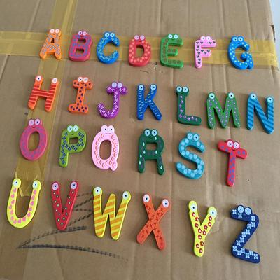 1Set Magnetic Learning Alphabet Letters Fridge Magnets Refrigerator Stickers Wooden Educational Kids Toys For Children