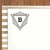 Printtoo Swirl Border Triangle B Alphabet Monogram Initial R-40 Self Inking Rubber Stamp Office
