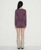 SETSETSET Striped Fold Waist Shorts Dark Purple