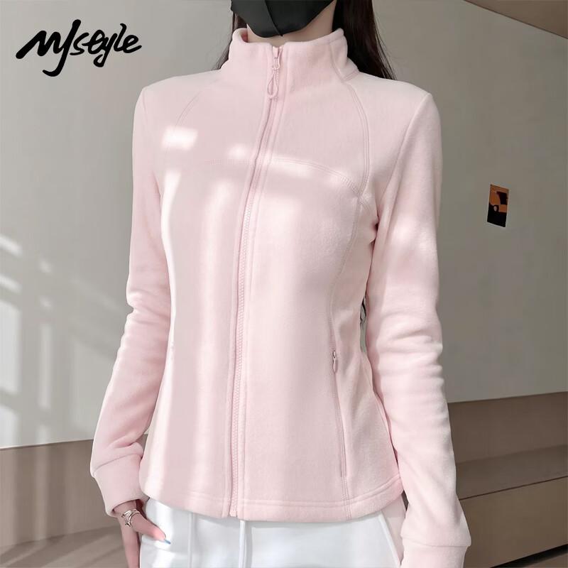 MJ STYLE Women's Fleece-Lined Stand-Collar Slim Fit Jacket