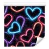 Neon Glitter Hearts Wallpaper Black and Burgundy 50x1000