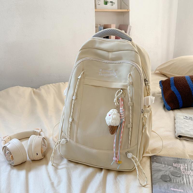Schoolbag Korean version of college style large-capacity backpack high value lightweight leisure travel backpack junior high school student schoolbag
