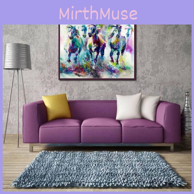 Colorful Pattern Horse Animal Canvas Wall Decoration Living Room Bedroom Draw