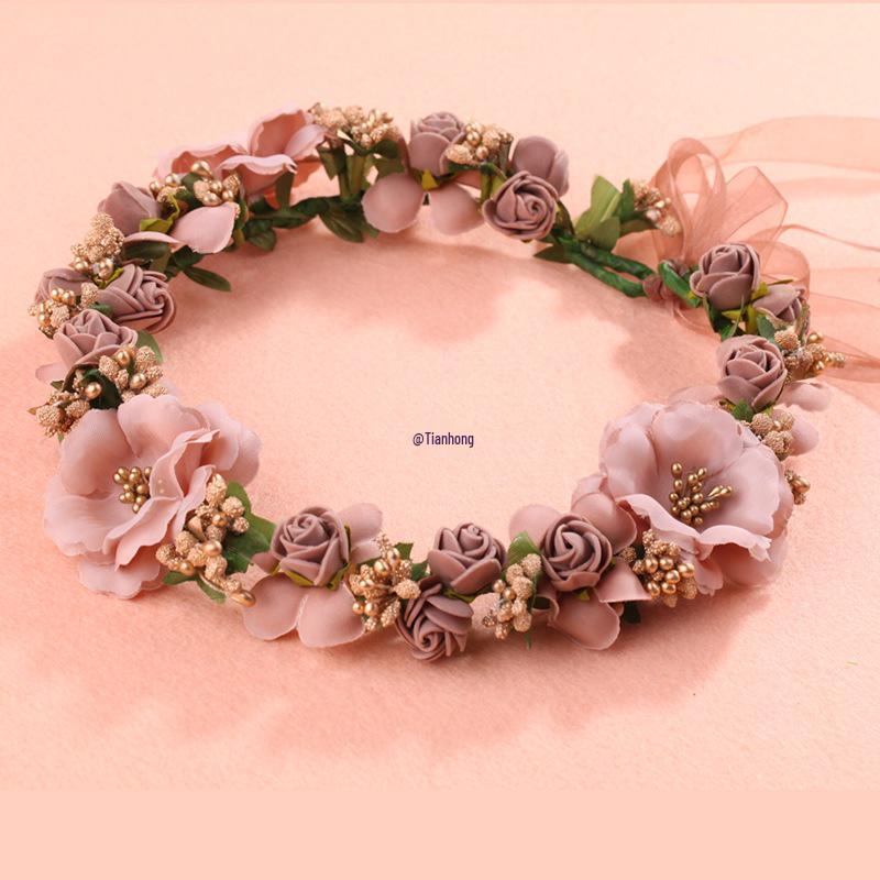 

Свадебный ободок для волос с цветами в корейском стиле – Венок для волос для свадеб и пляжных отпусков Red Bracelet