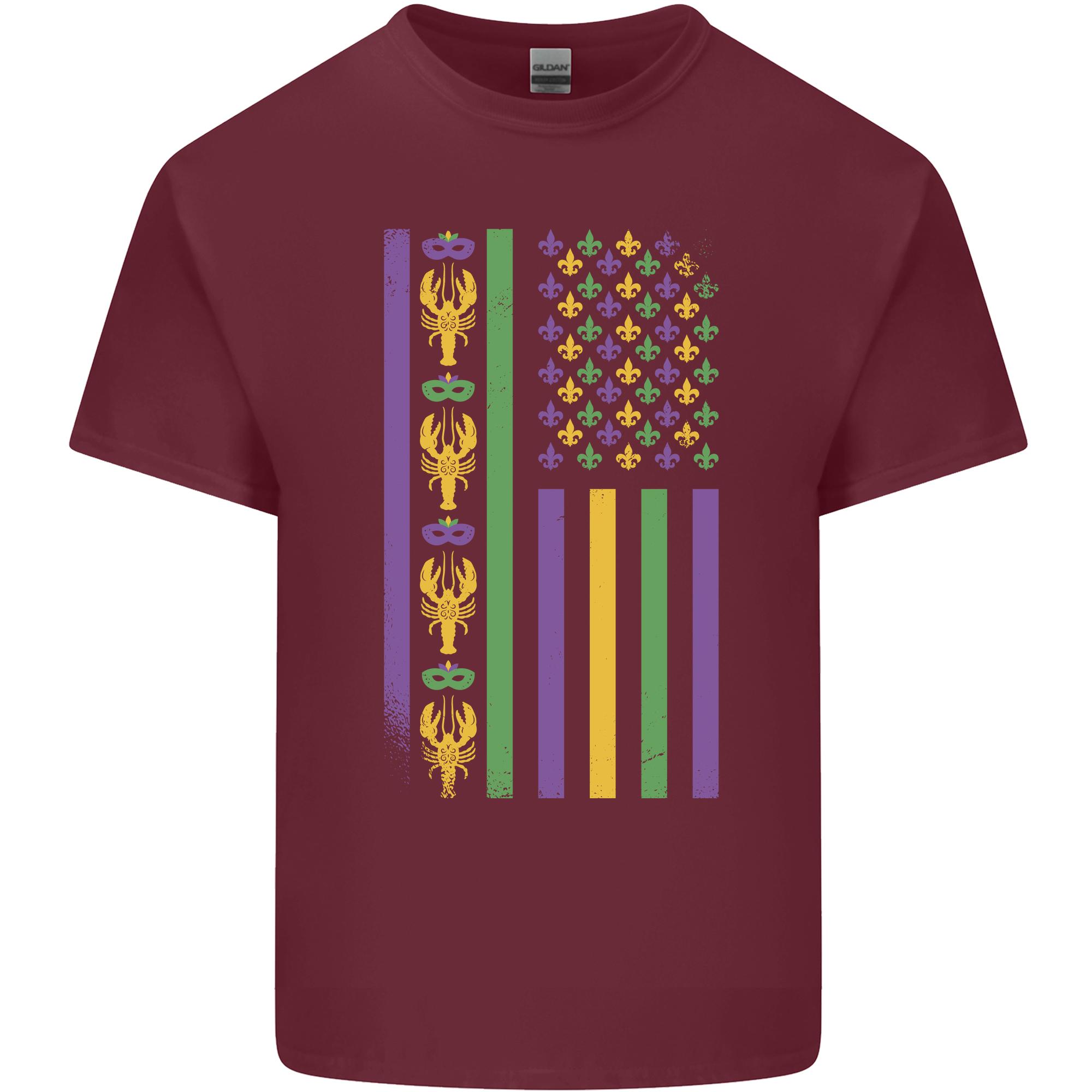 USA Mardi Gras American Flag America Unisexs Light Cotton TShirt S