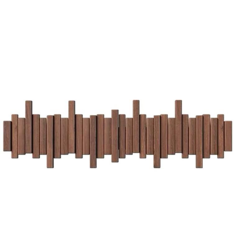 Piano Key Wall-Mounted Solid Wood Coat Rack for Entryway & Bedroom