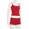European & American Style Sexy Red Home Camisole and Shorts Women's Slimming Two-Piece Set