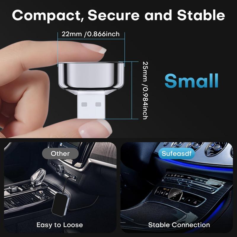 2-in-1 Wireless CarPlay Android Auto Adapter USB USB-C Dongle Plug and Play Fast Auto Connect No Delay Compact for Car Screen