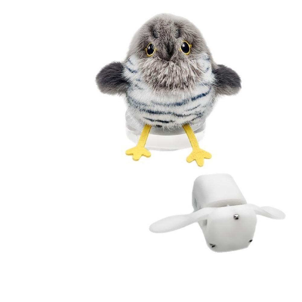 Electric Chirping Bird Toy Touch Activated Squeaky Sound Interactive Cat Toy Automatic Dance USB Rechargeable