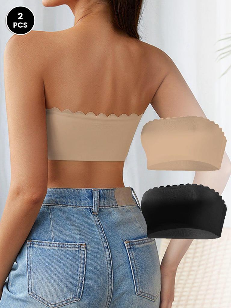 Plus Size Wireless Seamless Push-Up Bandeau for Women In Ice Silk