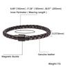 Vintage Men Leather Bracelet Charm Stainless Steel Buckle Bangles Jewelry Gift