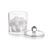 Acrylic Storage Box Bathroom Jar Makeup Organizer Cotton Round Pad Holder Cotton Holder Dispenser with Bamboo Lid Clear Plastic
