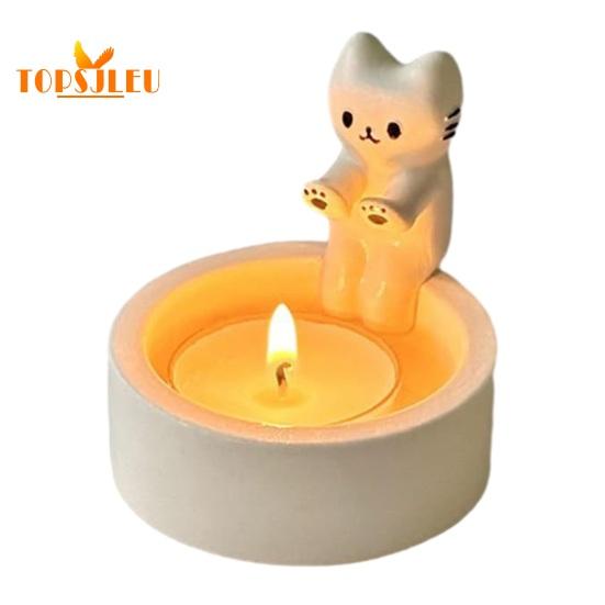 Svícen Rozkošný tvar zahřívacích tlapek pro kočky, Roztomilá kreslená nádoba na svíčku, pro domácí dekoraci