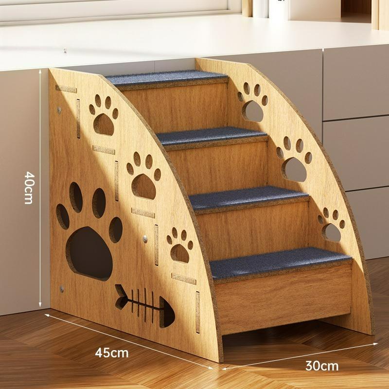 Деревянные ступеньки для собак Нескользящие Синие Ступеньки с Ковровым Покрытием Прочные Лестница для Питомцев Безопасная Лестница для Животных Лестница для Собак Среднего Размера Щенков Безопасность Суставов