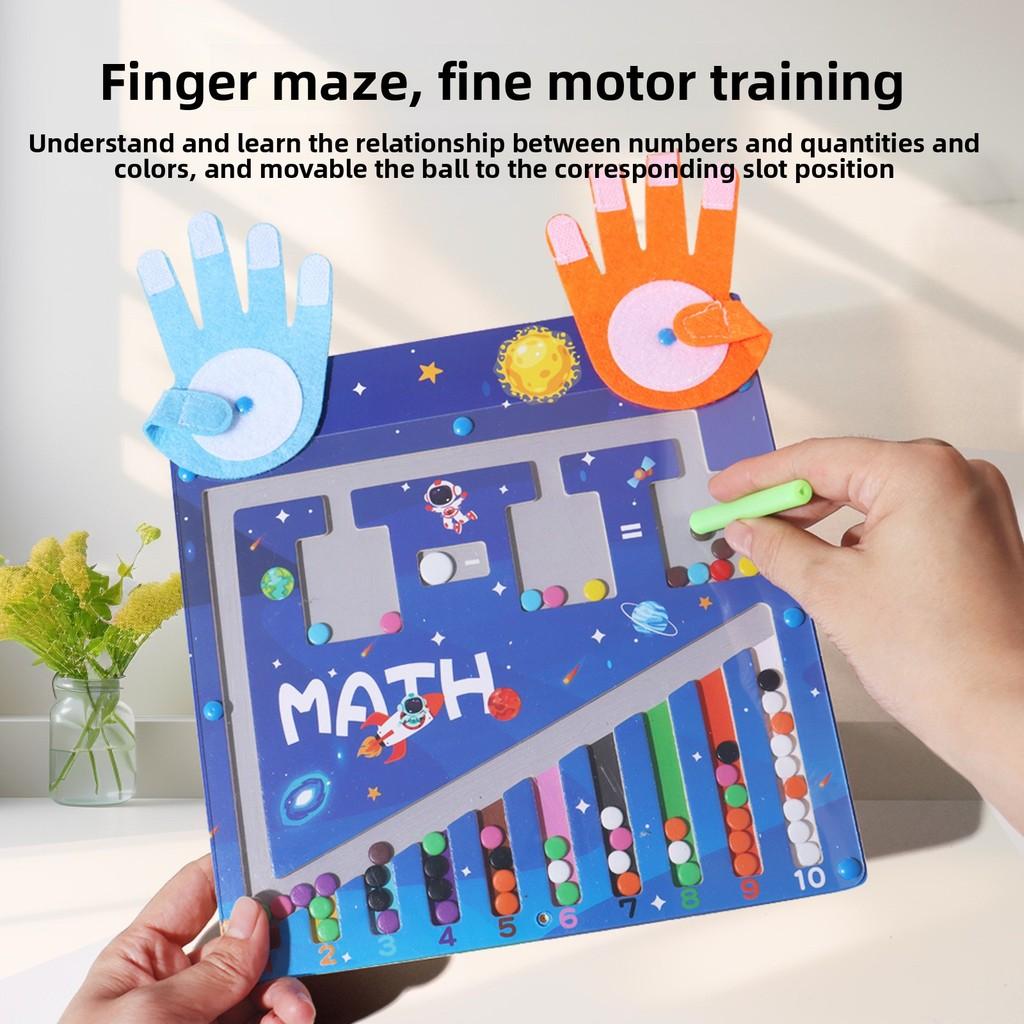 Wooden Montessori Number Teaching Aids Magnetic Bead Maze Counting Board For Kids Educational Toy