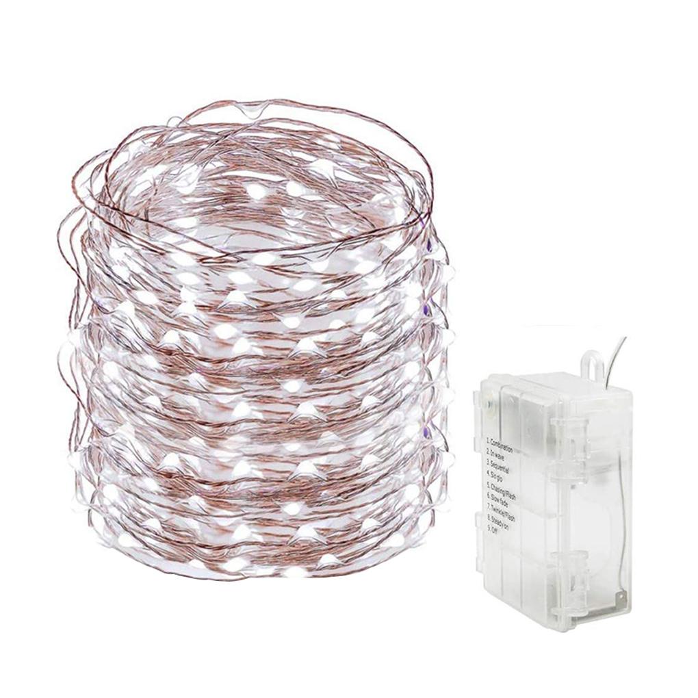 

Водонепроницаемый светодиодный светильник для домашнего офиса, декоративный пульт дистанционного управления, таймер, гирлянда, 5 м, 50 светодиодов, белый цвет 5m