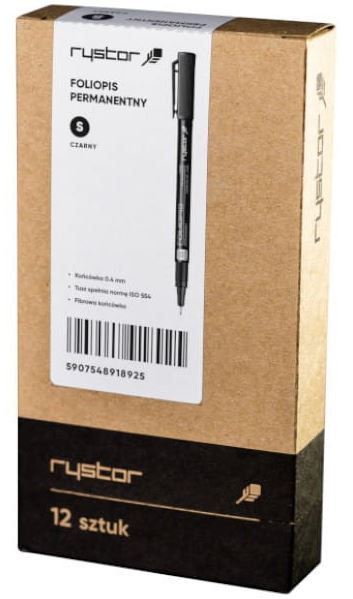 Foliopis Rystor Marker For Records Black M Box Of 12 Pieces