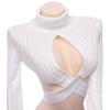 Virgin Killer Sweater Lolita Knit Back Open Chest Sweater Sexy High Neck Fashion Funny Cosplay Clothes Costume Dumpling Girl Style Cosplay Costume