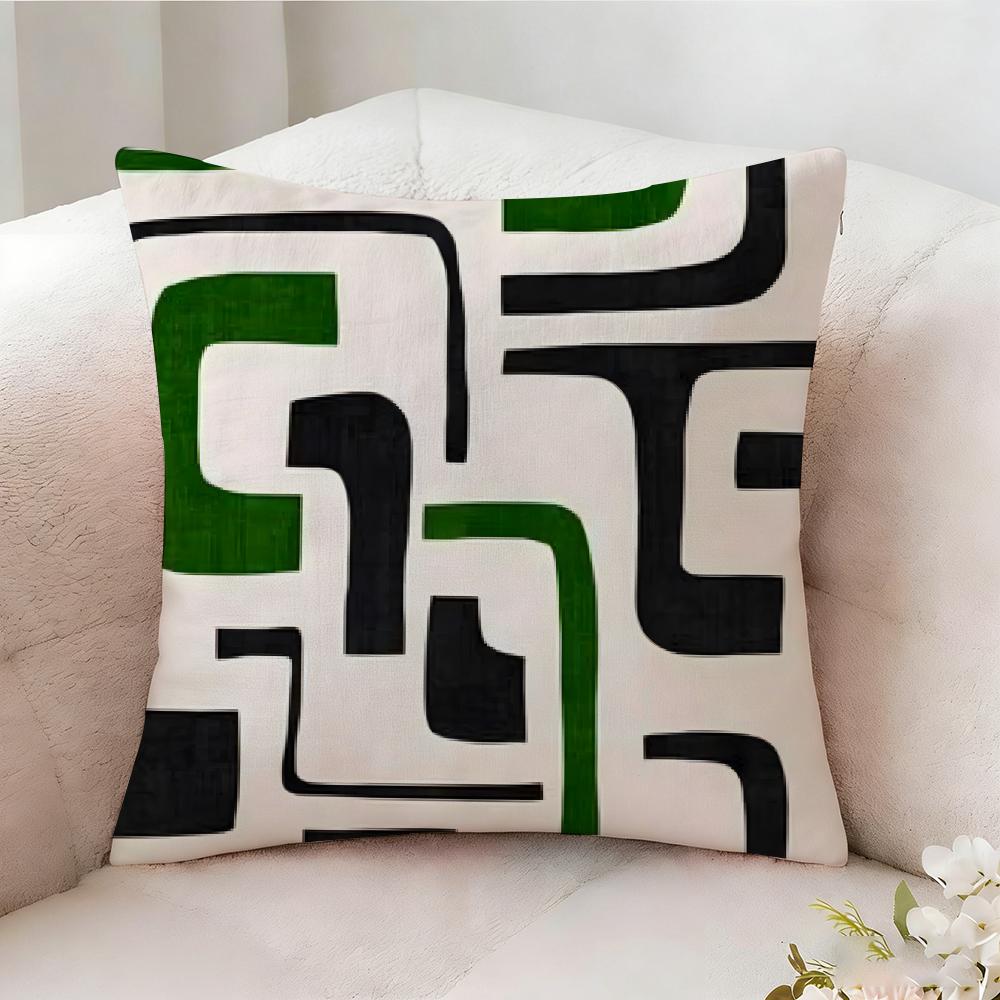 Retro Geometric Shading Pillow Case Pillowcase Doublesided Printed Sofa Cushion Bedroom Headboard Pillow