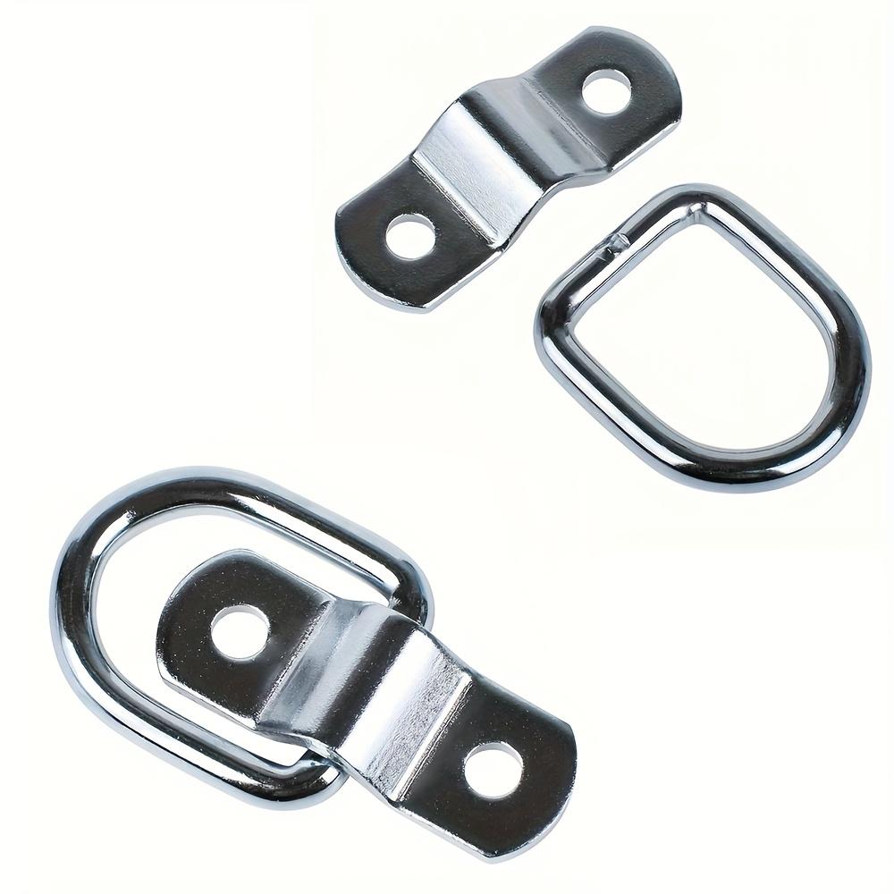 4 Sets Cargo Tie Down Straps Surface Mount D-Ring Fixing Clips Fixing Rings Trailer Suitable for Van Truck Horse Box Boat Rope Car Fastener Clips