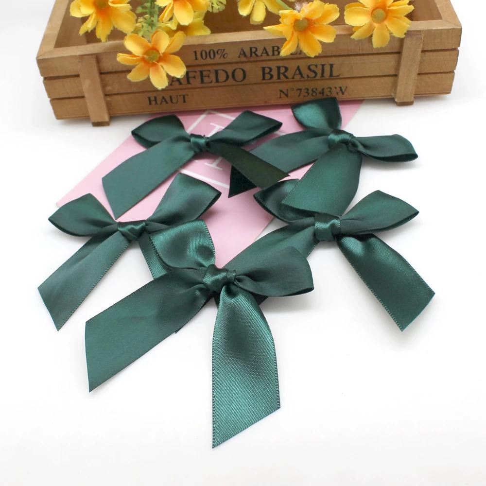 

20/50PCS 85*85mm Pink Satin Ribbon Bows Decoration Bows Small Bowknot Gift Flower Wedding Bow For Craft Handwork DIY 50pcs