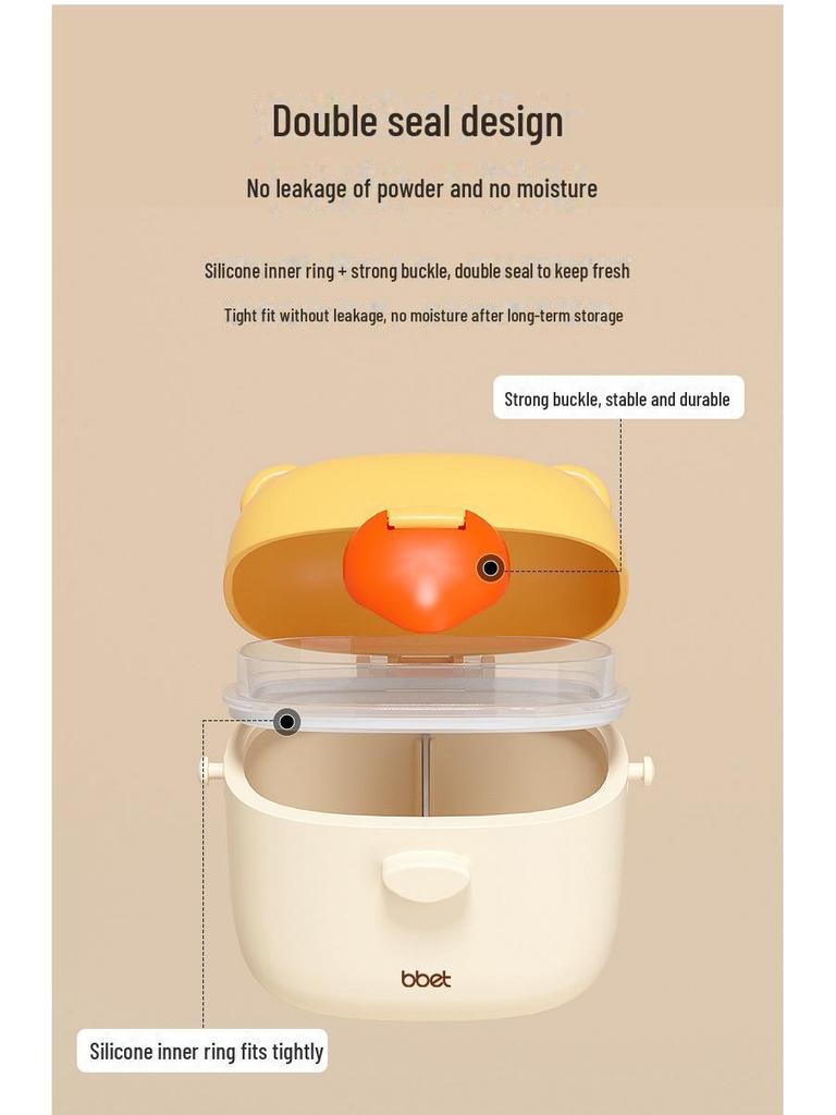 Portable Baby Snack & Milk Powder Box with Separate Layers for Outdoor Use