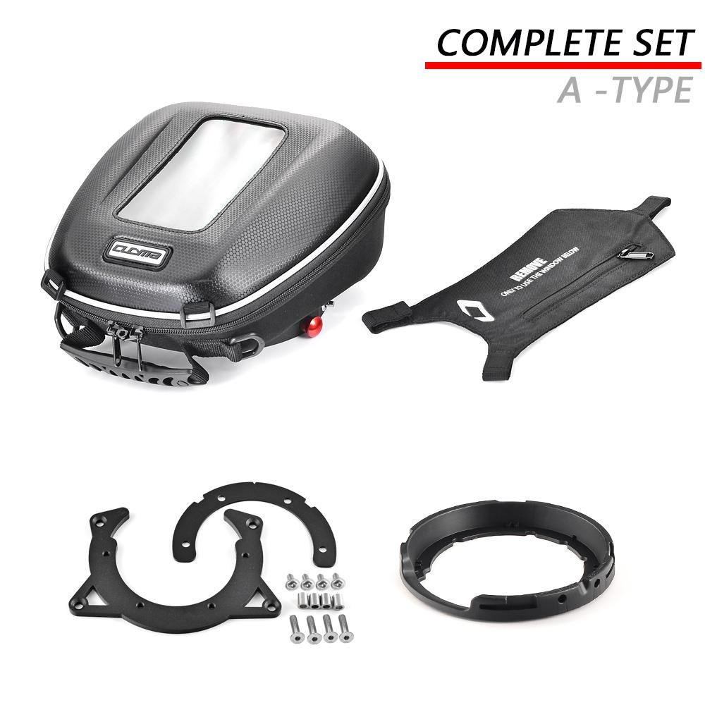 

For DUCATI Monster 696 796 1100 Tank Bag Motorcycle Saddle Bags Ring Mount Fuel Top Case Quick Lock Flange