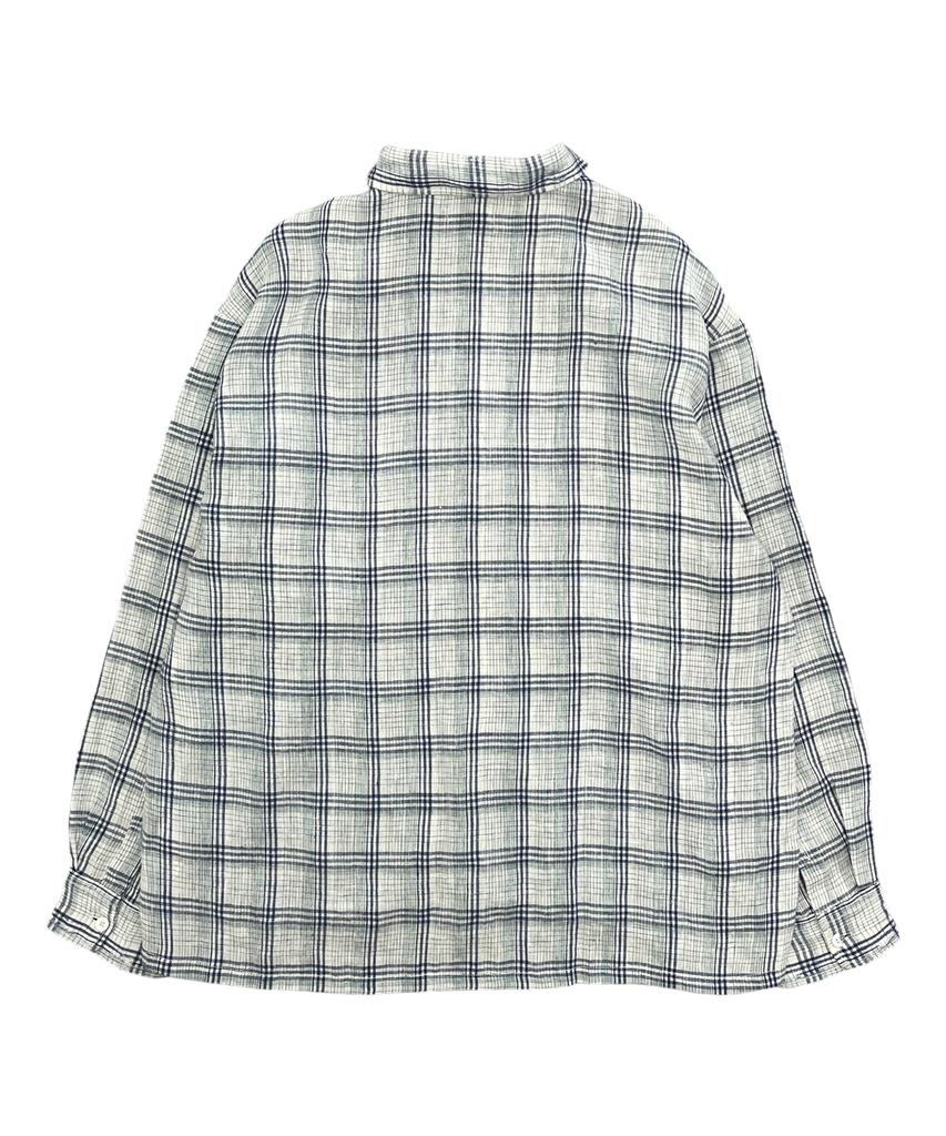 LOSTTOWNSUPPLY Distressed Check Shirt White