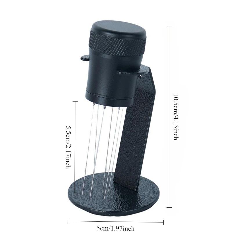 Coffee Needle Distributor Leveler with Stand Espresso Powder Stirrer Detachable 6 Needles WDT Tools Cafe Stirring Barista Tools