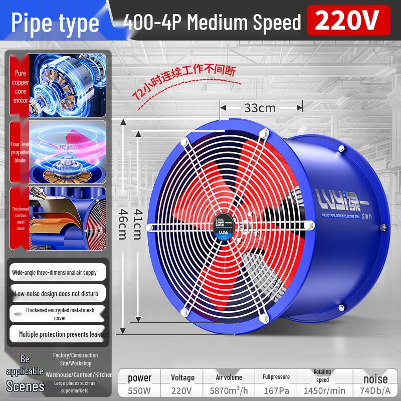 RiQiang SF Axial Flow Industrial Ventilator Fan CN plug (adapter included)