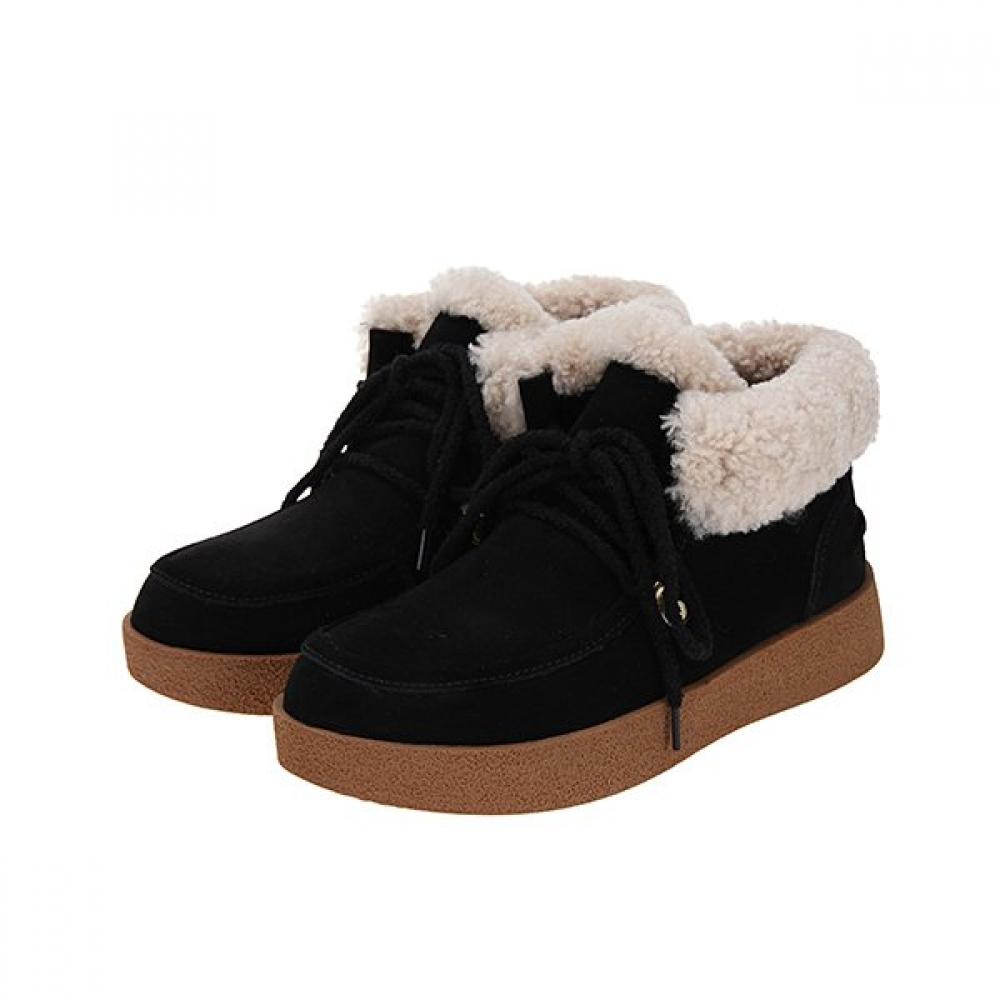 Barbara Leather Wool Snow Derby Boots Bbg867bk 250mm 18117₽