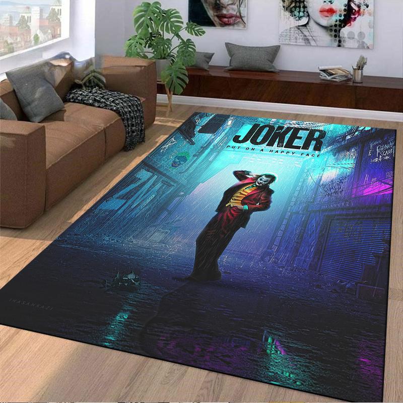 Joker Inspired Rug with Colorful Urban Vibe Suitable for use as an anti-slip game mat for living room and bedroom sofas