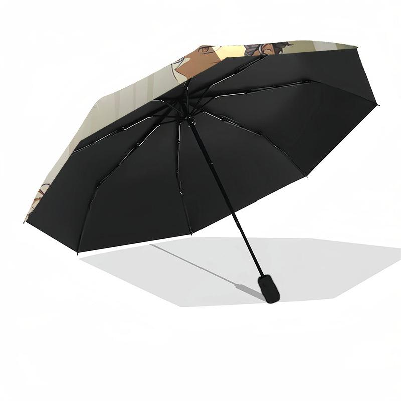 1 Stück Outdoor-Schirm mit Anime-Charakter-Design - Automatisches Öffnen/Schließen, Tragbares 3-fach faltbares Design, 8-Speichen-Eisenrahmen - Perfektes Geschenk für Fans, T
