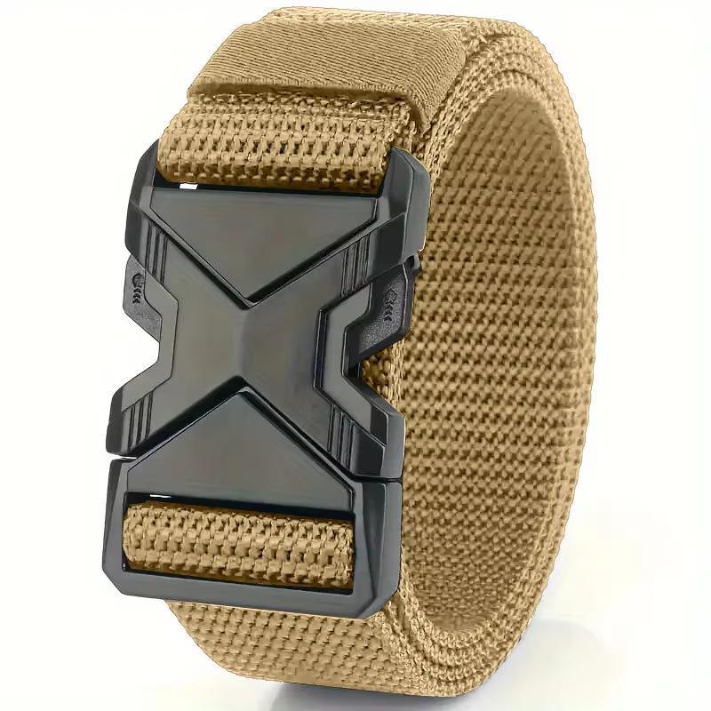 Durable Thickened Men's Canvas Belt Quick Release Multi-Function Waistband for Outdoor Camping Daily Use
