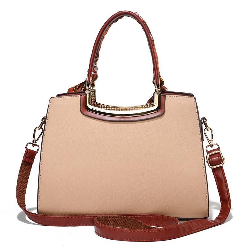 Damentasche mit großem Fassungsvermögen, Kontrasttasche, Freizeittasche, einfache lässige Handtasche