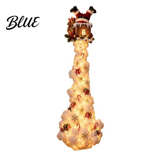 Rentier-Themenlichter Weihnachts-Zauberpfad Wandleuchte, Zug Baum Stern LED Kaskadierende Feiertagsdekoration Weihnachtsmann-Dekorationen mit Warmweißem Leuchten,