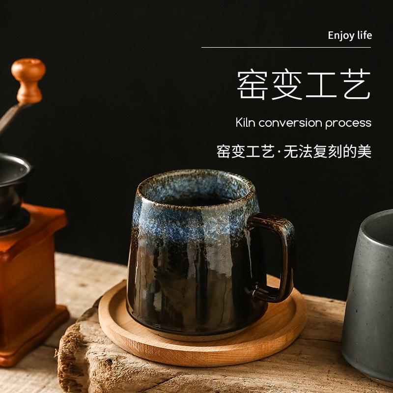 Japanese Retro Mug Afternoon Tea Light Luxury Cup Ceramic Coffee Cup Tableware Cups Drinkware Kitchen Dining Bar Home Garden