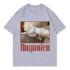 Fun Ibuprofen Cat Meme Print T-Shirt for Women Stylish and Cute Short-Sleeved T-Shirt Summer Casual Women's T-Shirt