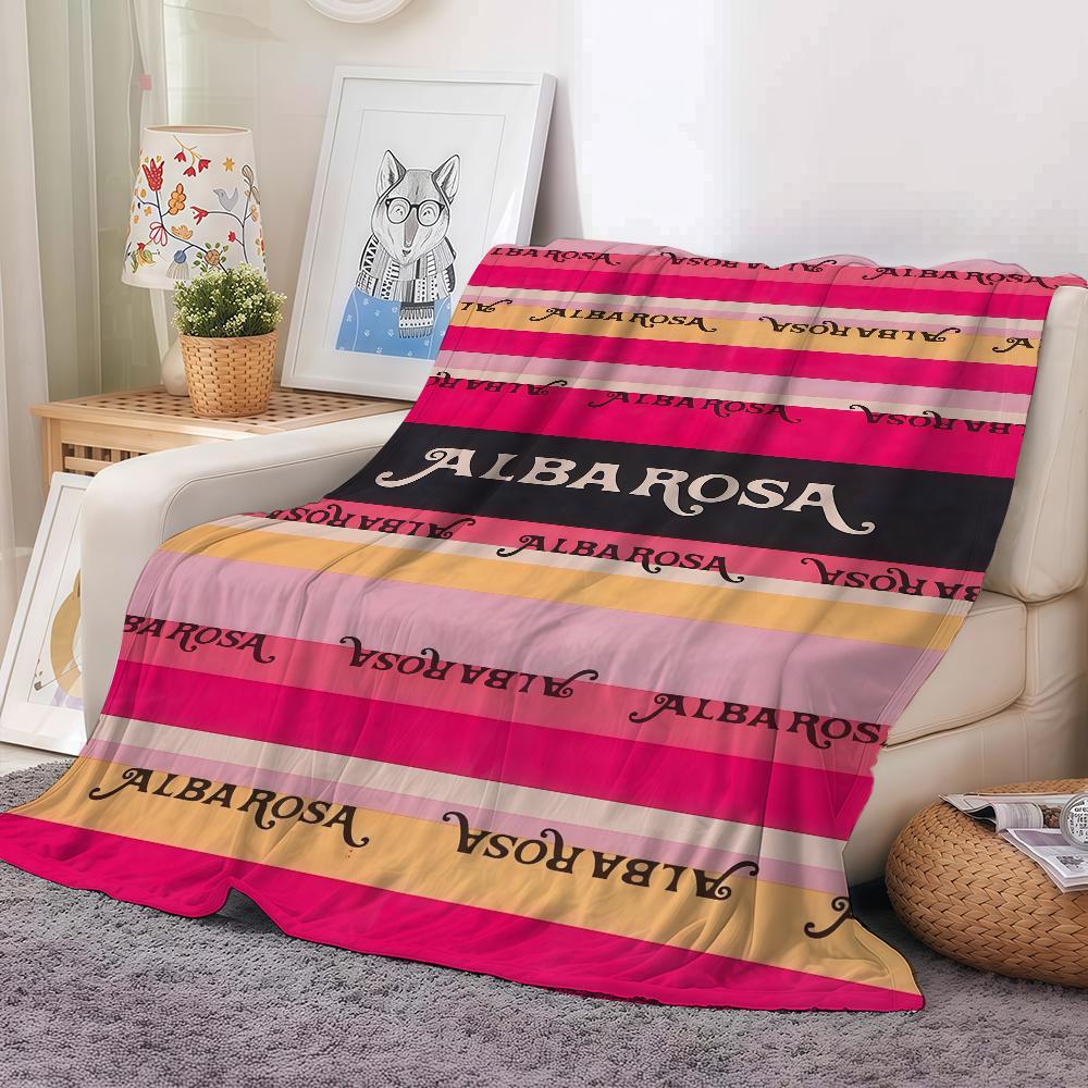 Fashion Print A Alba R Rosa Blanket For Sofa Office Bed Plane Travel Sleep Read Relax Camping Soft And Warm
