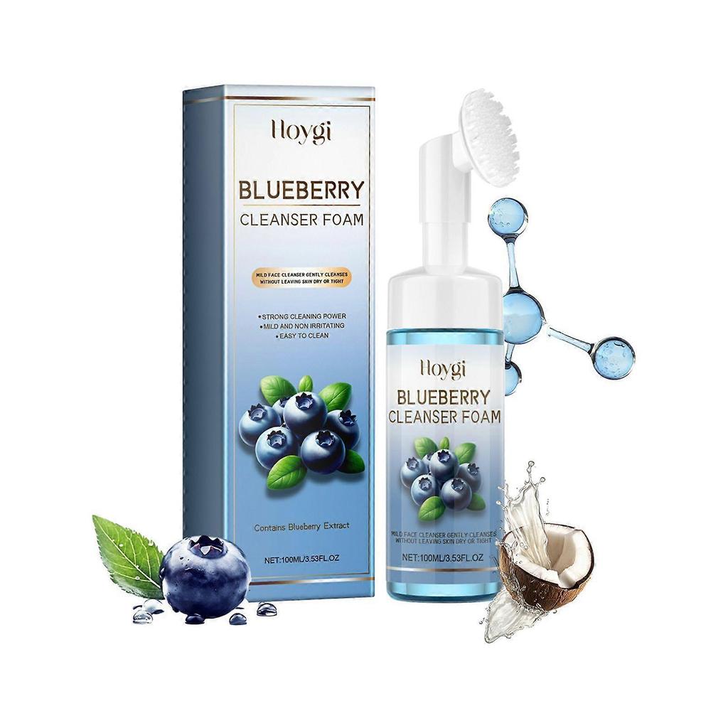 Hoygi Blueberry Foaming Cleanser - Gently Cleanses The Face, With A Fine Texture That Massages And Helps Repair Dullness, Blackheads, And Acne