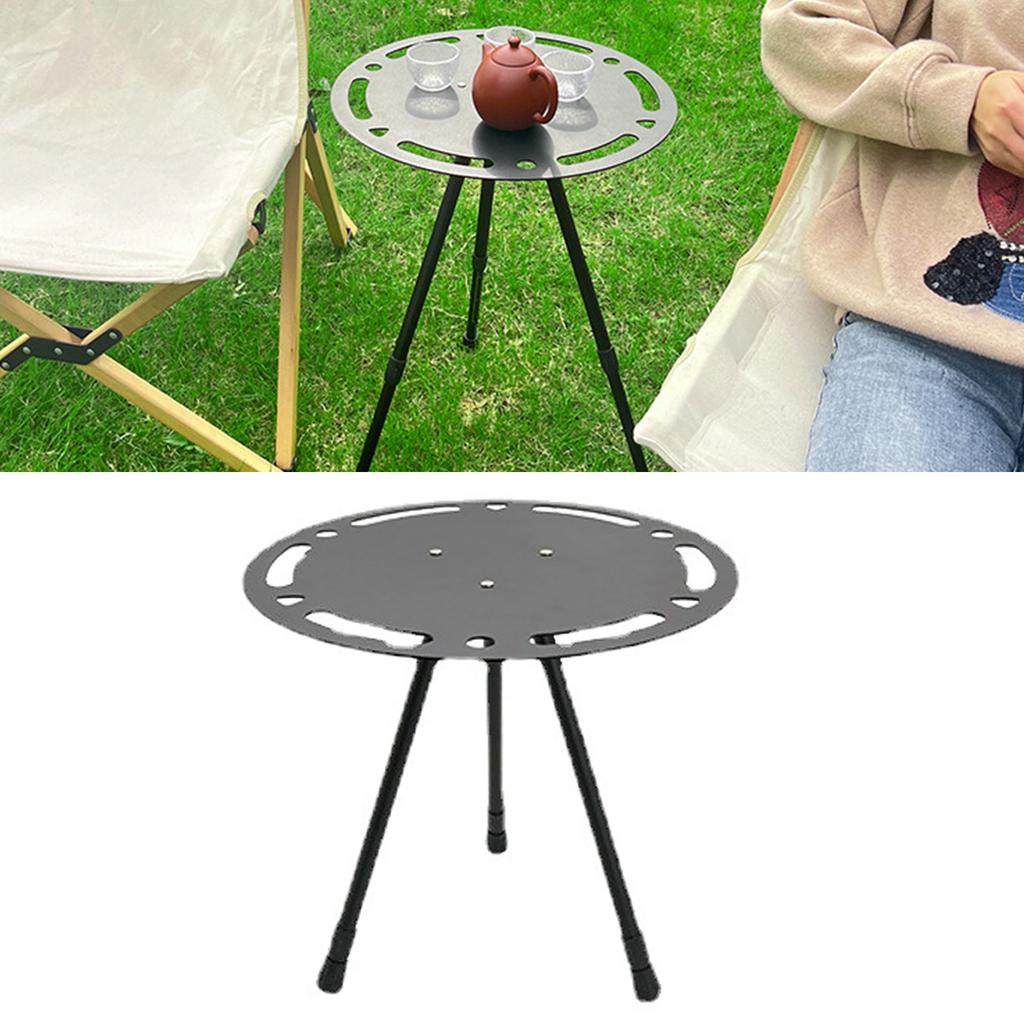 Outdoor Folding Small Round Table Portable Height Adjustable Aluminum Alloy Lightweight Foldable Round Camping Table