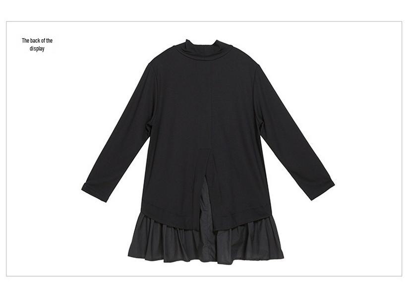 European & American Spring/Autumn Women's Irregular Swallowtail Babydoll Long-Sleeve T-Shirt