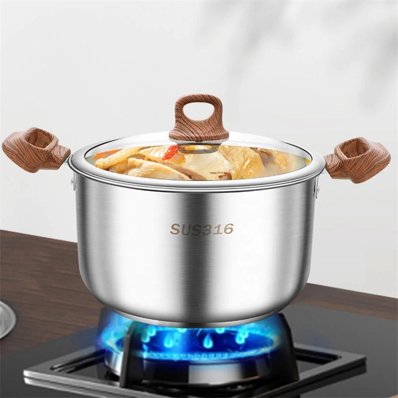 Thickened food grade 316 stainless steel pots Household gas induction cooker Special soup pot Congee cooking pots Steaming pot
