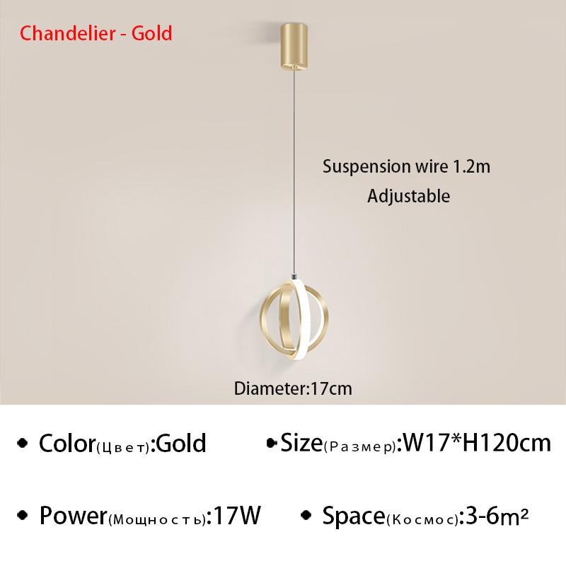 Lampă modernă cu pandantiv cu LED Lampă creativă Dormitor Lampă suspendată de noptieră Studiu Sufragerie Candelabru de interior Dispozitiv de perete