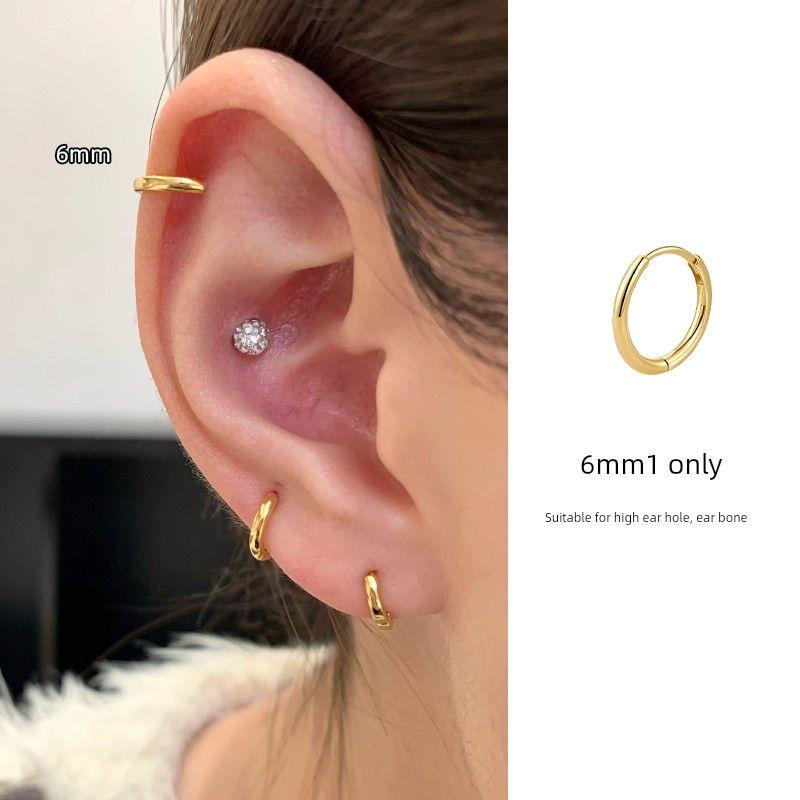 Ringring Store Mini Ear Studs Super Small Exquisite Simple Bracelet Earrings Female Edge Ear Bone Stud Ring Ear Ring Small Earrings